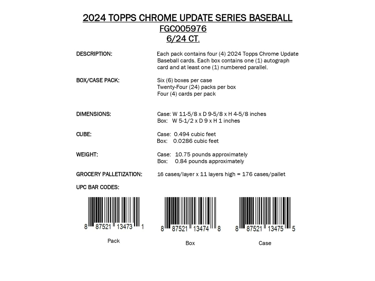 Topps Chrome Updates Baseball 2024 - Hobby Box