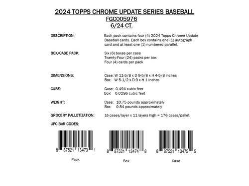 Topps Chrome Updates Baseball 2024 - Hobby Box