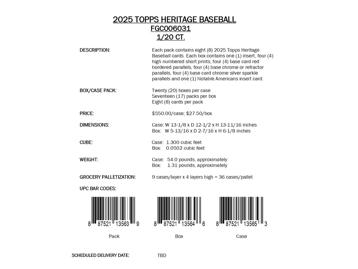 Topps Heritage Baseball 2025 - Mega Box