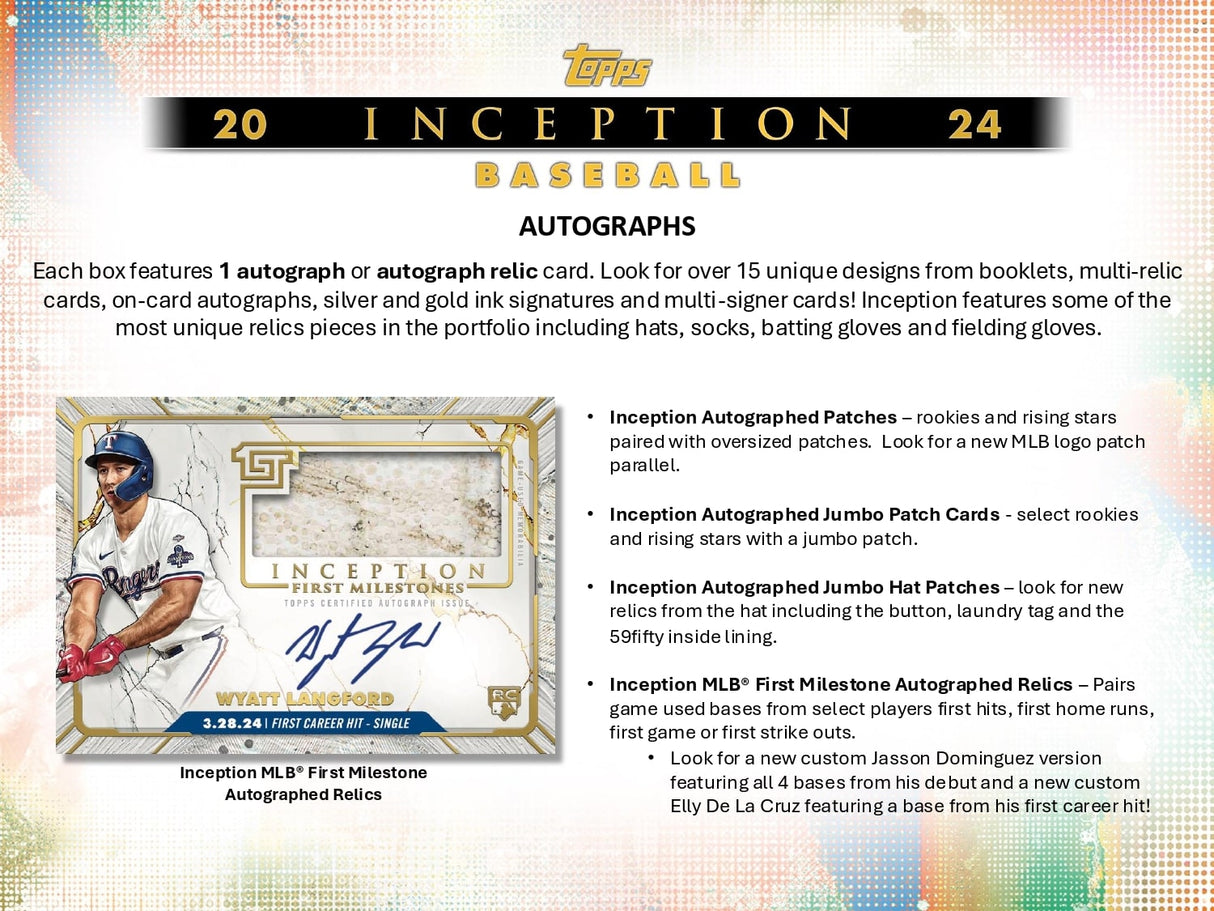 Topps Inception Baseball 2024 - Hobby Box
