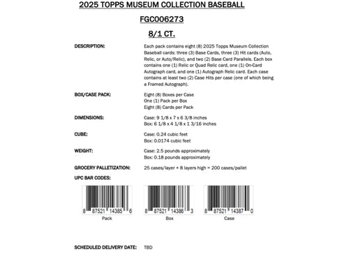 Topps Museum Collection Baseball 2025 - Hobby Box