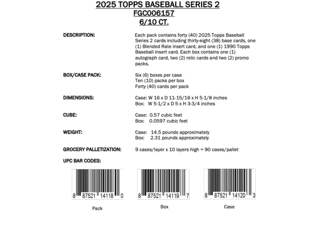 Topps MLB Baseball Series 2 2025 - Jumbo Box