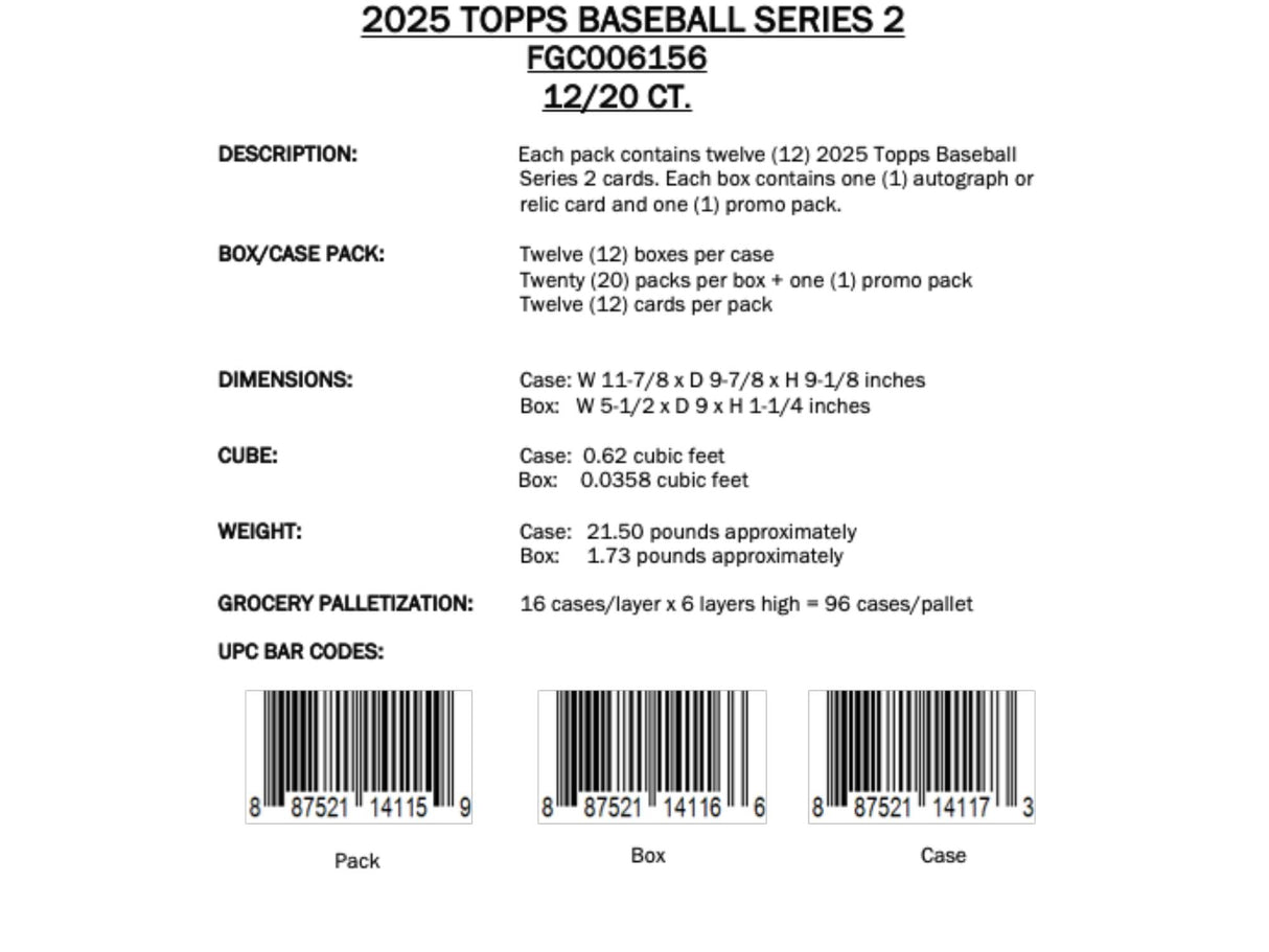Topps MLB Baseball Series 2 2025 - Hobby Box