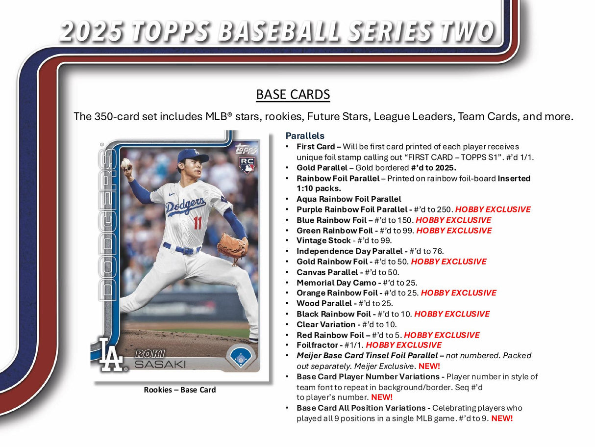 Topps MLB Baseball Series 2 2025 - Hobby Box