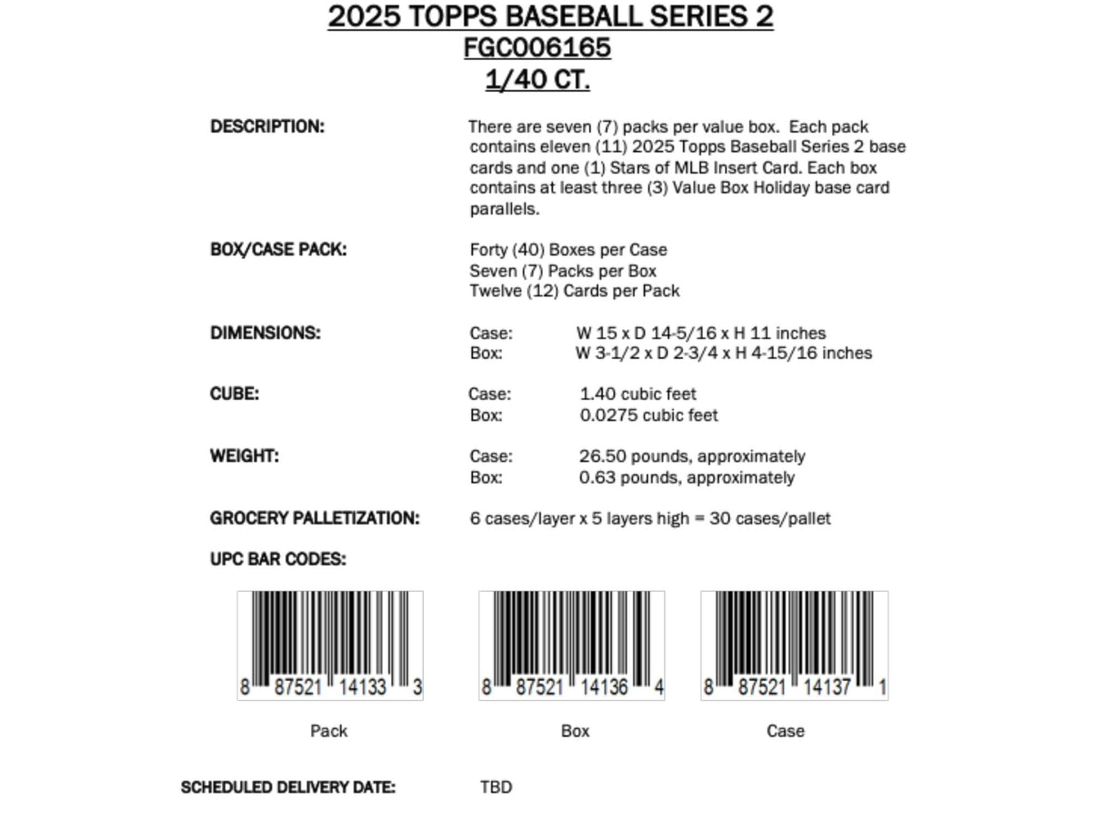 Topps MLB Baseball Series 2 2025 - Value Box