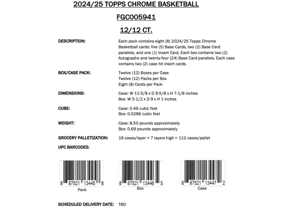Topps Chrome Basketball 2024/25 - Hobby Box