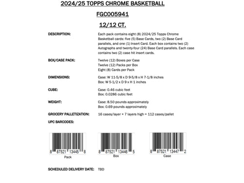 Topps Chrome Basketball 2024/25 - Hobby Box