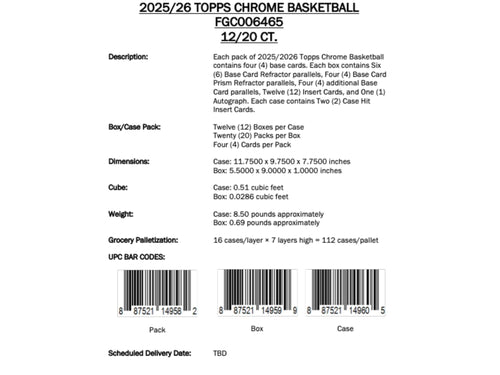 Topps Chrome Basketball 2025/26 - Hobby Box