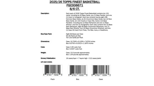 Topps Finest Basketball 2025/26 - Hobby Box