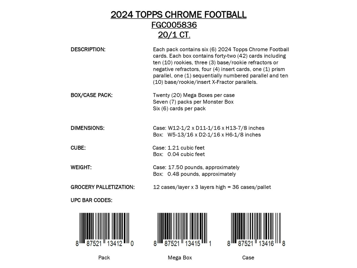 Topps Chrome Football 2024 - Mega Box