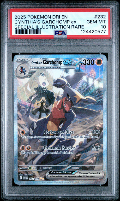 Cynthia's Garchomp EX #232 Special Illustration Rare Pokemon Destined Rivals 2025 PSA 10