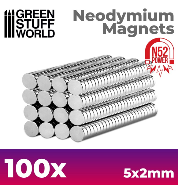 Neodymium Magnet 5x2 mm - 100 stk