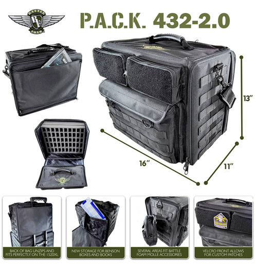 P.A.C.K. 432 2.0 Molle Horizontal with Magna Rack Slider Load Out (Black)