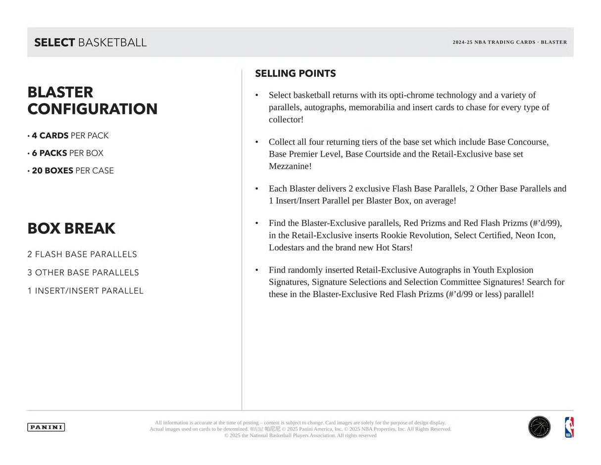 Panini Select Basketball 2024/25 - Blaster Box