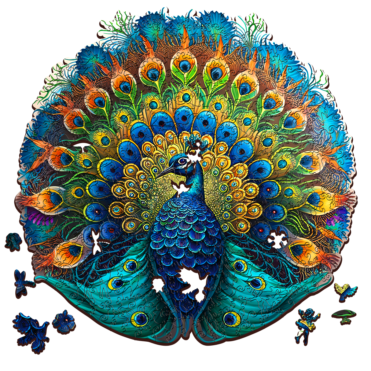 Escape Welt: Wooden Puzzle Peacock 500 (Puslespil)