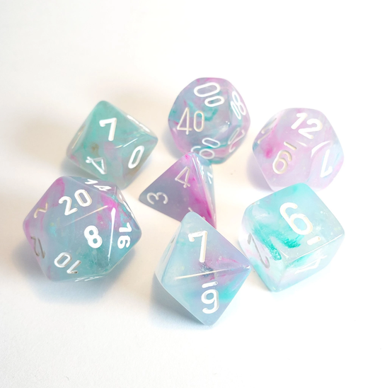 Nebula – Polyhedral Wisteria/White Luminary 7-Die Set