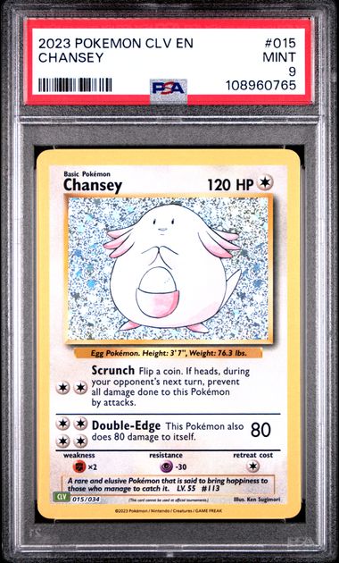Chansey #15 PSA 9 [Pokemon CLV Trading Card Game Classic 2023]