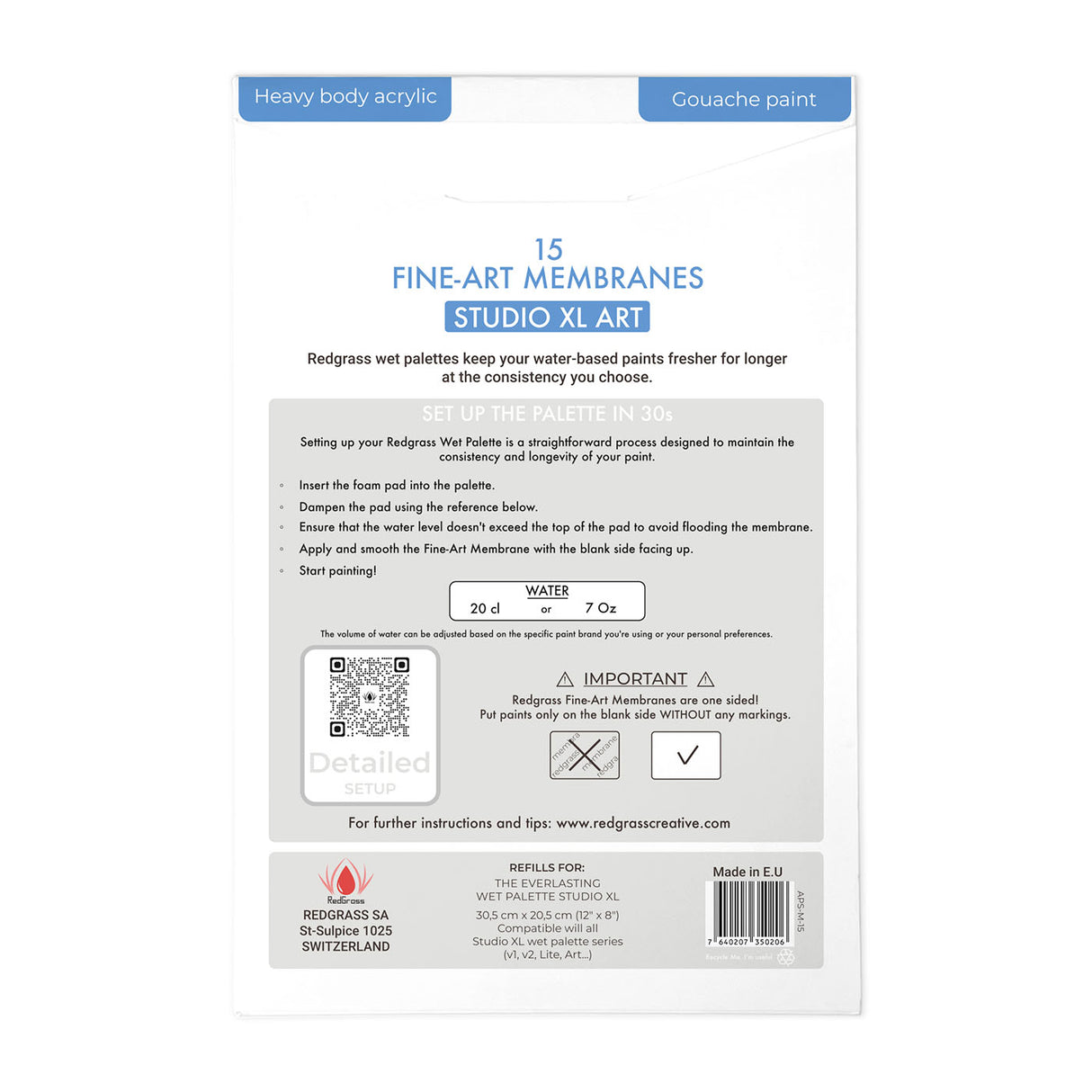 Everlasting Wet Palette Studio XL -  ART Palette Membranes (15 stk)