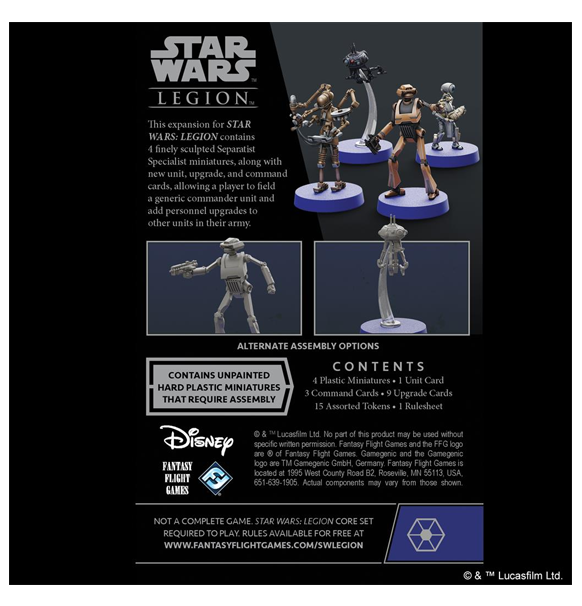 Star Wars Legion - Separatist Specialists (Personnel Expansion)