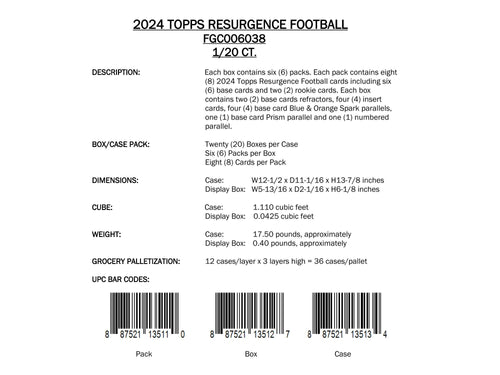 Topps Resurgence Football 2024 - Mega Box
