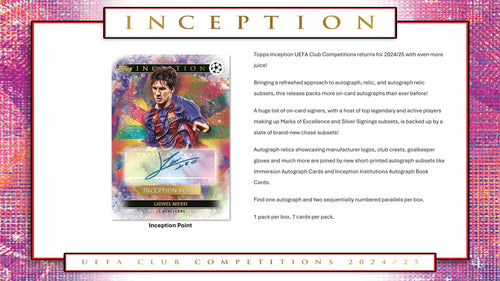 Topps Inception UEFA Club Competitions 2024/25 - Hobby Box