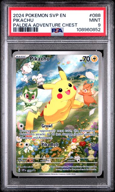 Pikachu [Paldea Adventure Chest] #88 PSA 9 [Pokemon SVP Black Star Promo 2024]