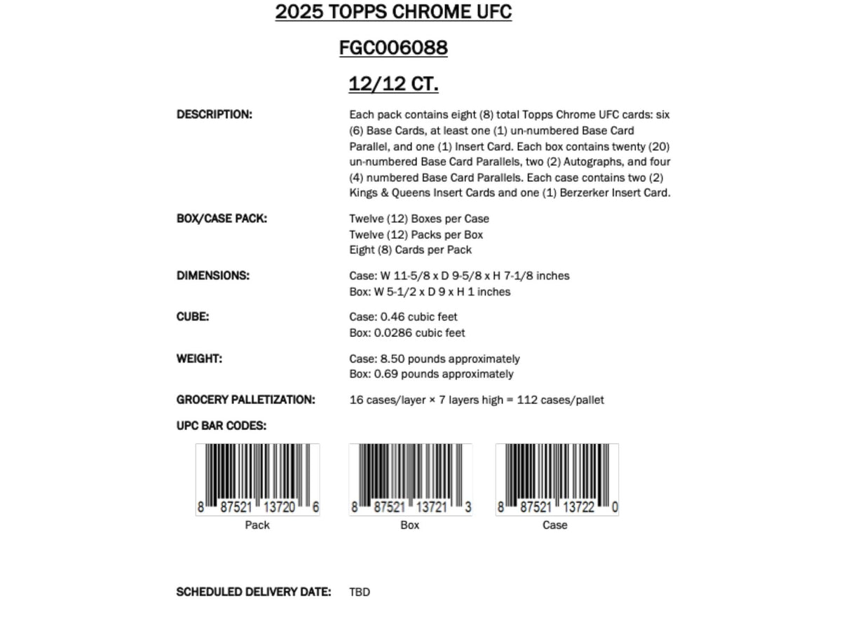 Topps Chrome UFC 2025 - Hobby Box