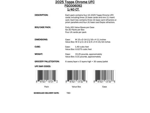 Topps Chrome UFC 2025 - Value Box