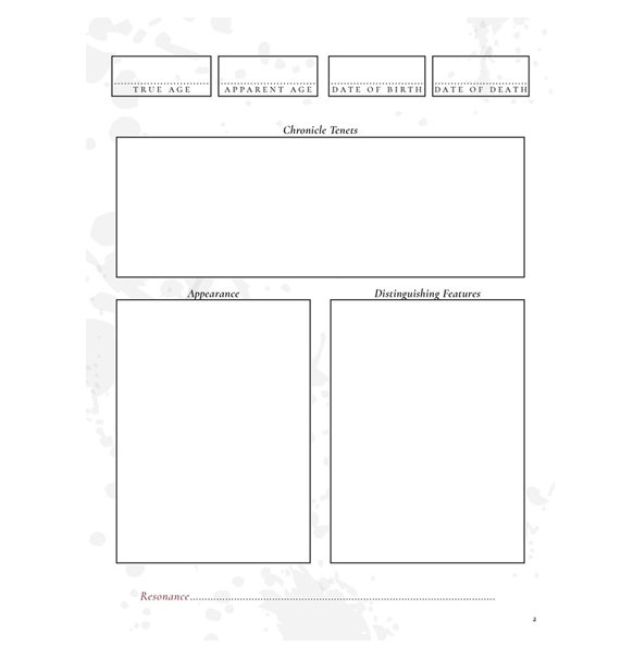 Vampire The Masquerade: 5th edition - Character Journal (Eng)