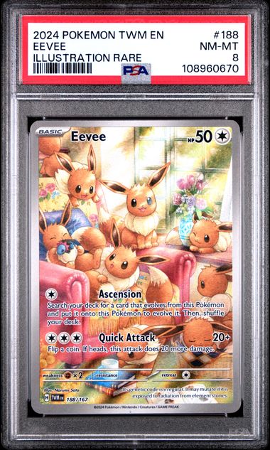 Eevee [Illustration Rare] #188 PSA 8 [Pokemon Twilight Masquerade 2024]
