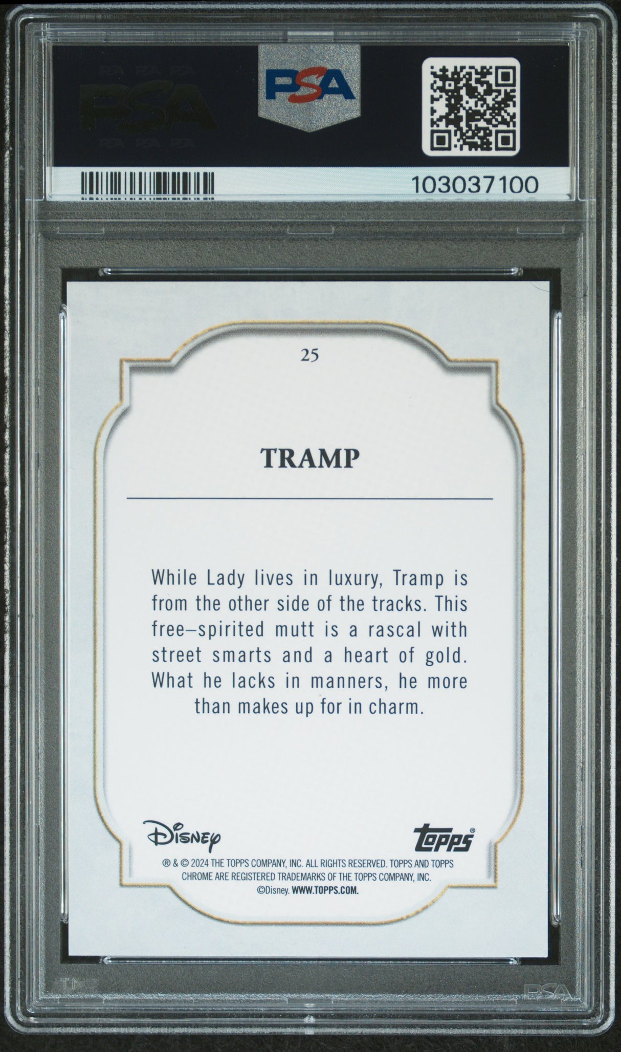 Tramp #25 PSA 9 [Topps Chrome Disney Sapphire Edition 2024]