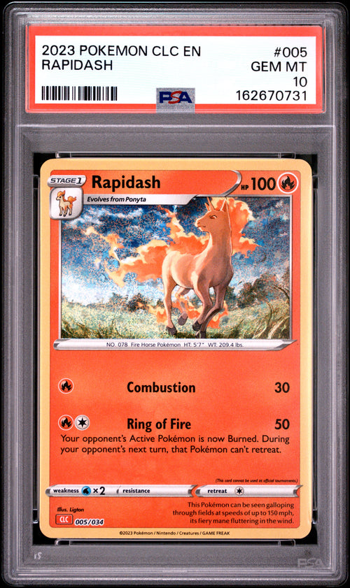 Rapidash #005 Pokemon Clc-trading Card Game Classic Charizard & Ho-oh EX Deck 2023 PSA 10