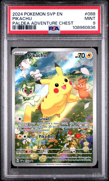 Pikachu [Paldea Adventure Chest] #88 PSA 9 [Pokemon SVP Black Star Promo 2024]