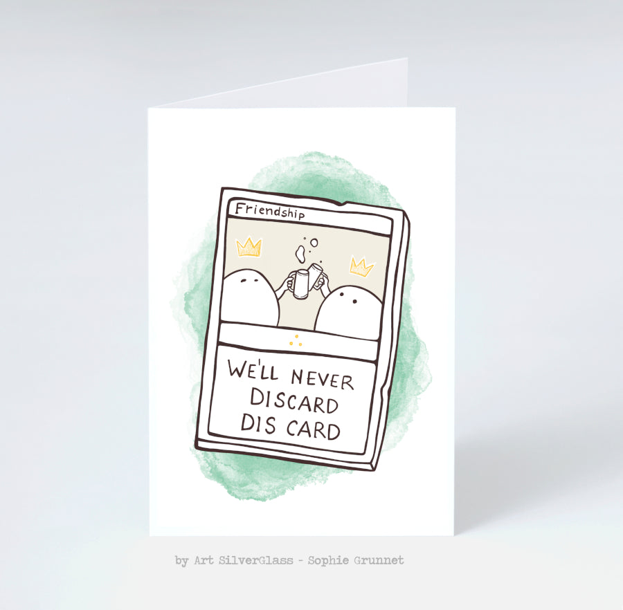 Postkort: We'll Never Discard dis Card (med kunvert) – Spilforsyningen