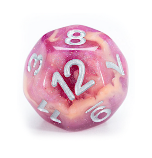 Aether Dice: Polyhedral Dice Set - Rasberry and Cream