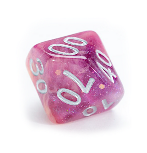 Aether Dice: Polyhedral Dice Set - Rasberry and Cream