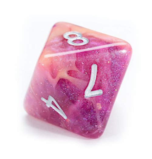 Aether Dice: Polyhedral Dice Set - Rasberry and Cream