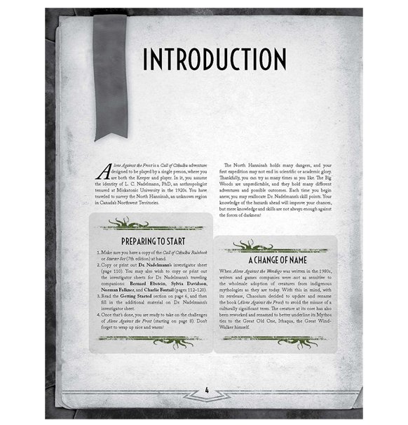 Call of Cthulhu RPG: Alone Against the Frost (Eng)