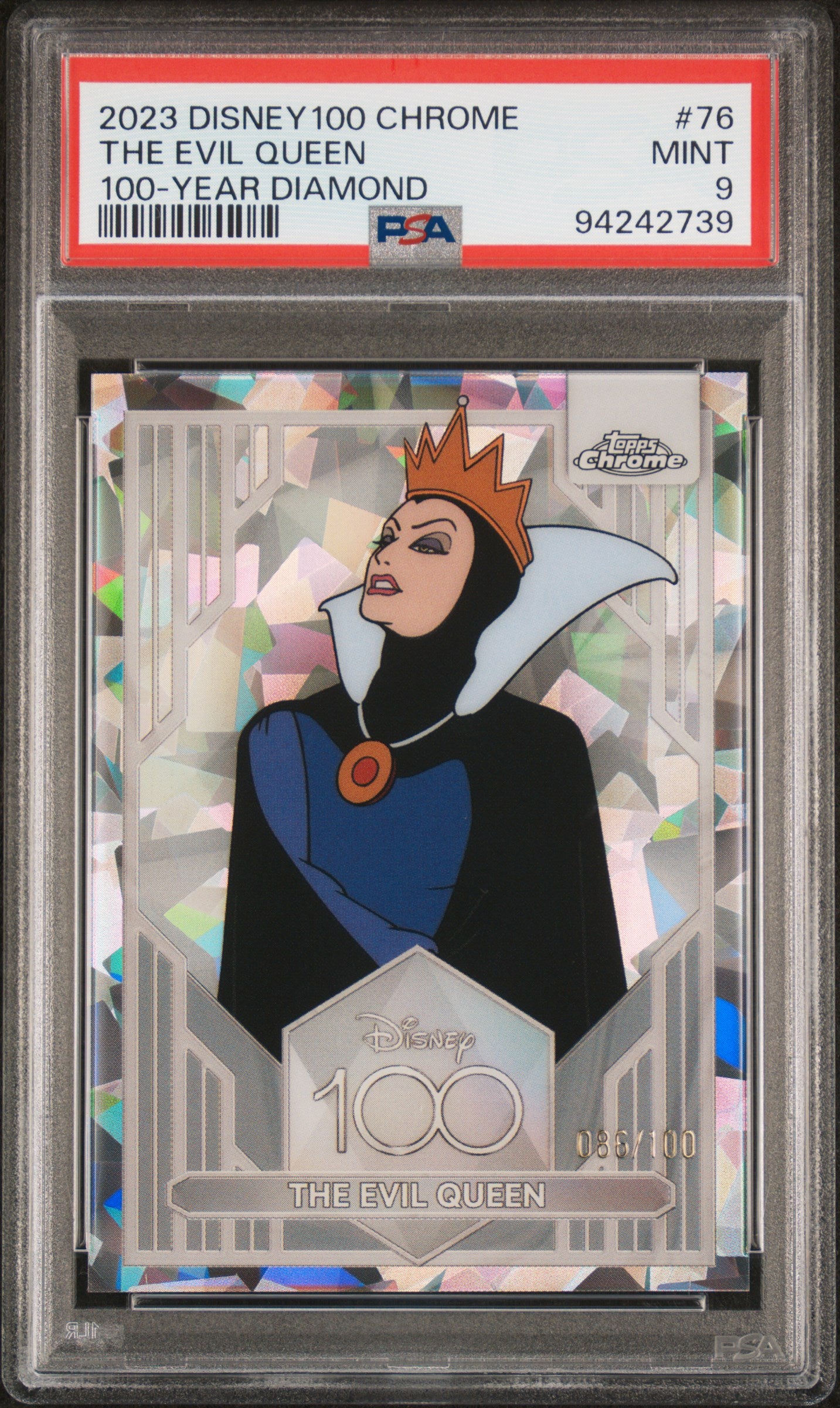 The Evil Queen #76 100-year Diamond Refractor Topps Chrome