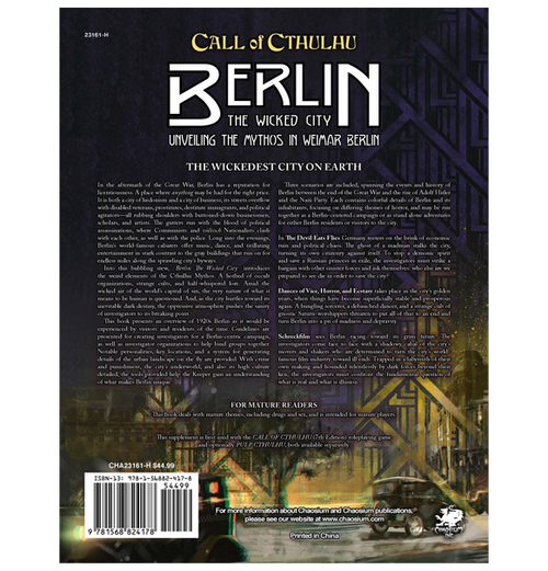 Call of Cthulhu RPG: Berlin - The Wicked City (Eng)