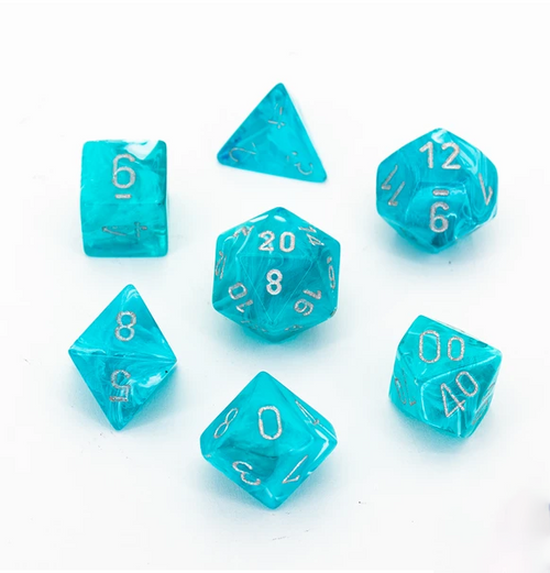 Cirrus™ – Polyhedral Aqua w/silver 7-Die Set