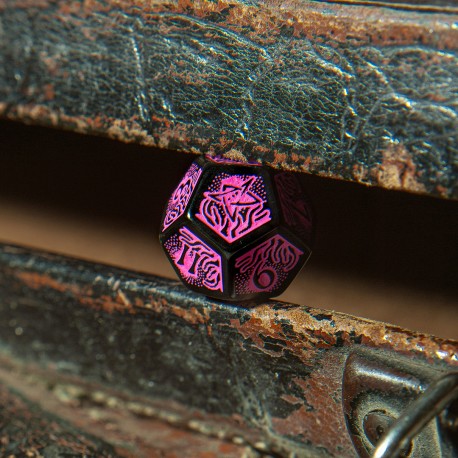 Call of Cthulhu RPG: Black & Magenta Dice Set