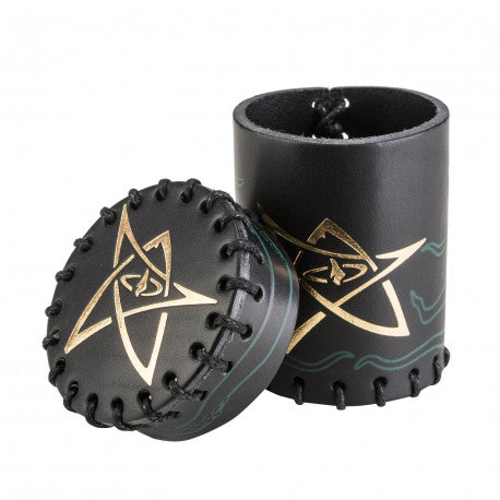 Call of Cthulhu RPG: Black & Green-golden Leather Dice Cup