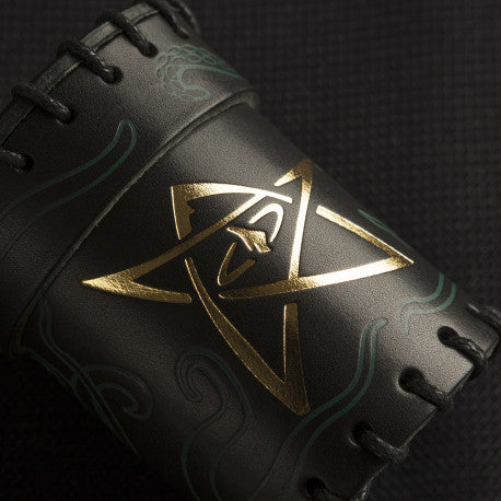 Call of Cthulhu RPG: Black & Green-golden Leather Dice Cup