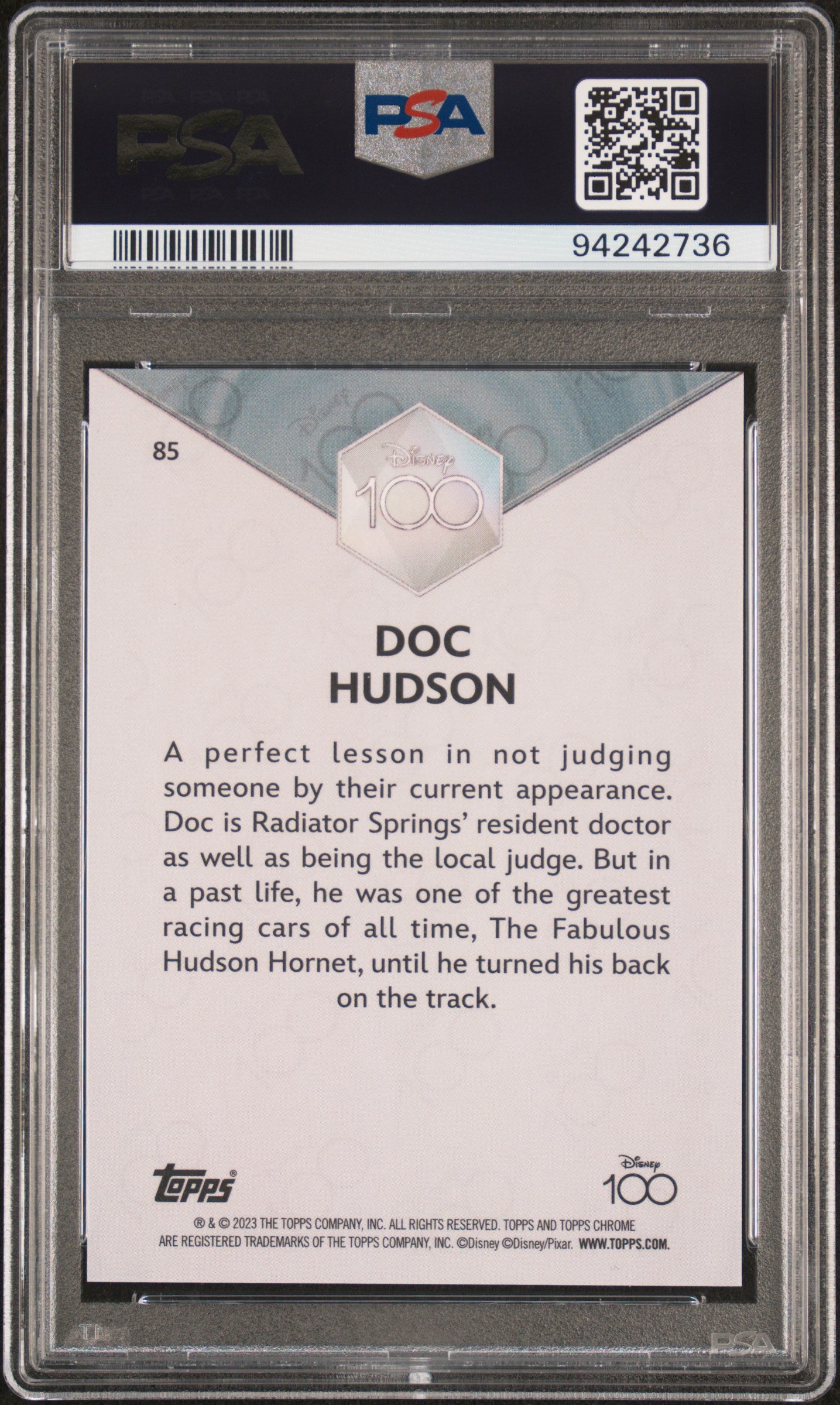 その他 topps chrome disney100 doc hudson PSA9 Doc Hudson #85 Green Refractor Topps Chrome Disney100 2023 PSA 9