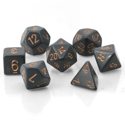 Opaque – Polyhedral Dark Grey w/copper 7-Die Set