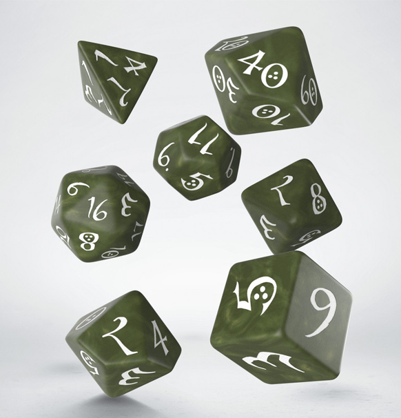 Classic RPG: Dice Set - Olive & White