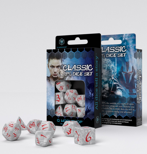 Classic RPG: Dice Set - Pearl & Red