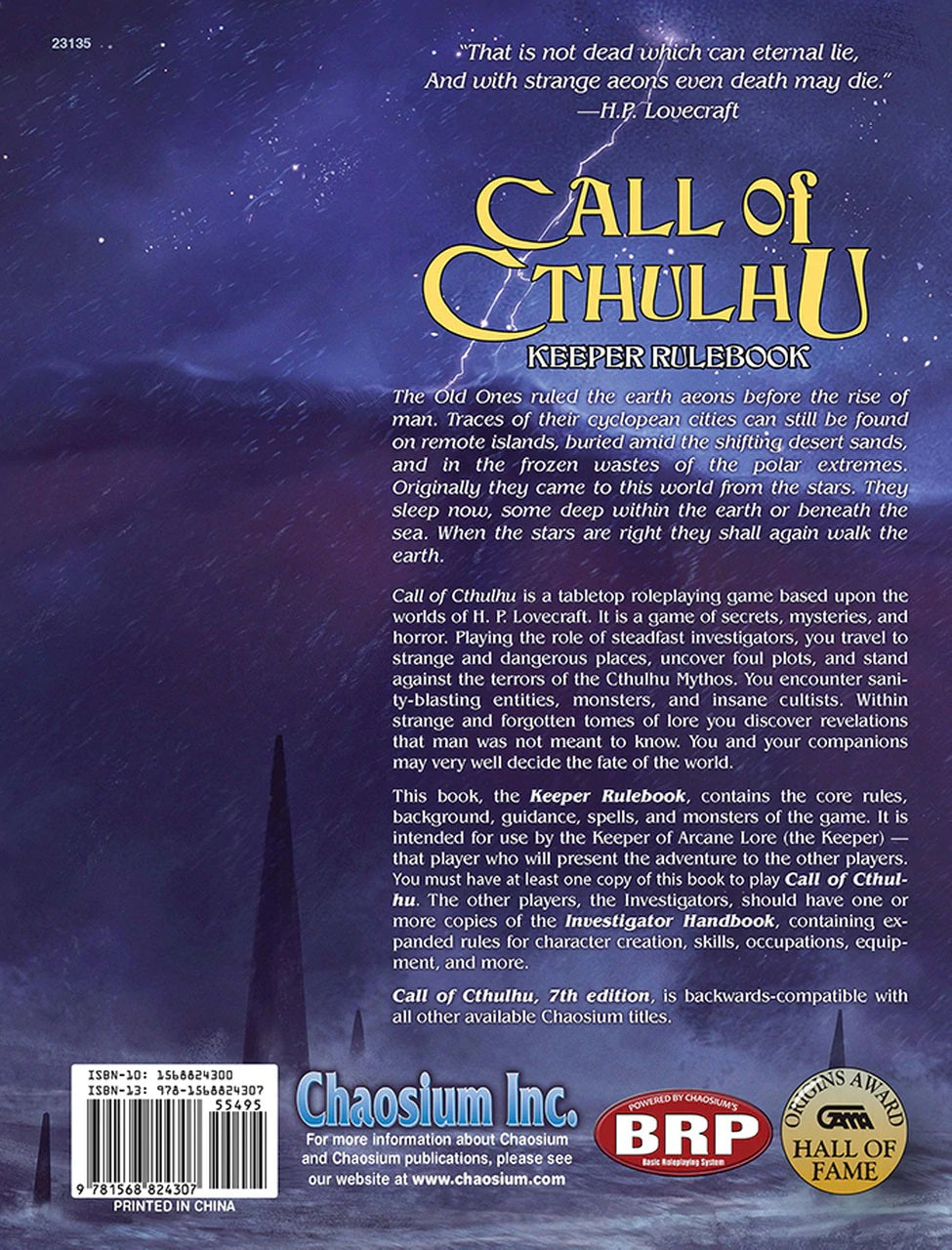 Call of Cthulhu RPG: Keeper Rulebook (Eng)