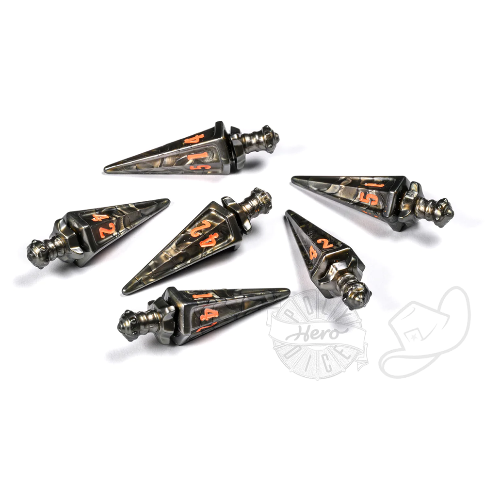 PolyHero Warrior 6D6 Swords Steel Grey